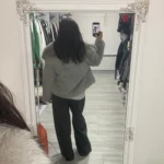 TRAFZA Women Fashion Cropped Faux Fur Jacket Coat Long Sleeve Front Snap-button Female Outerwear Chic Lapel Collar Thick Coat photo review