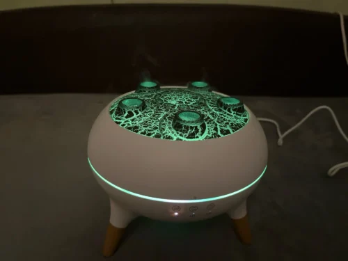 Flame Humidifier Dynamic Jellyfish Essential Oil Diffuser 350ML Air Humidifier Gradient Color Aroma Diffuser Desktop Night Light photo review