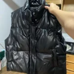 Autumn Winter PU Leather Coat Women Black Stand Collar Vests Women Fashion Zipper Elegant Short Vests Female Ladies photo review