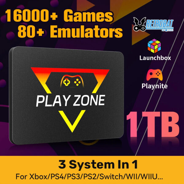 PlayZone 1TB Portable External Game SSD Handheld Game Console
