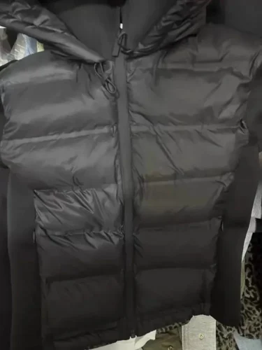 UNIZERA slim fit zipper hooded short warm jacket autumn and winter new product long sleeved solid color women's cotton jacket photo review