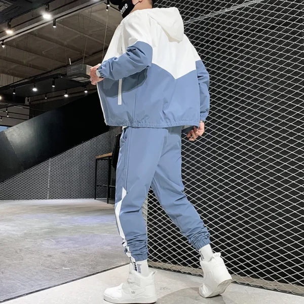 2025 Men Tracksuit Casual Joggers Hooded Sportswear Jackets And Pants 2 Piece Sets Hip Hop Running Sports Suit