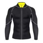 New Men Shapers Sauna Suit Neoprene Sweat Jacket Workout WeightLoss Long Sleeve Waist Trainer Body Shaper with Zipper Undershirt