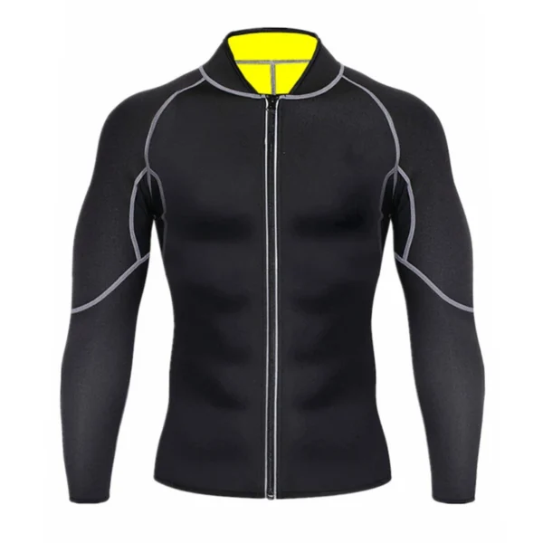 New Men Shapers Sauna Suit Neoprene Sweat Jacket Workout WeightLoss Long Sleeve Waist Trainer Body Shaper with Zipper Undershirt