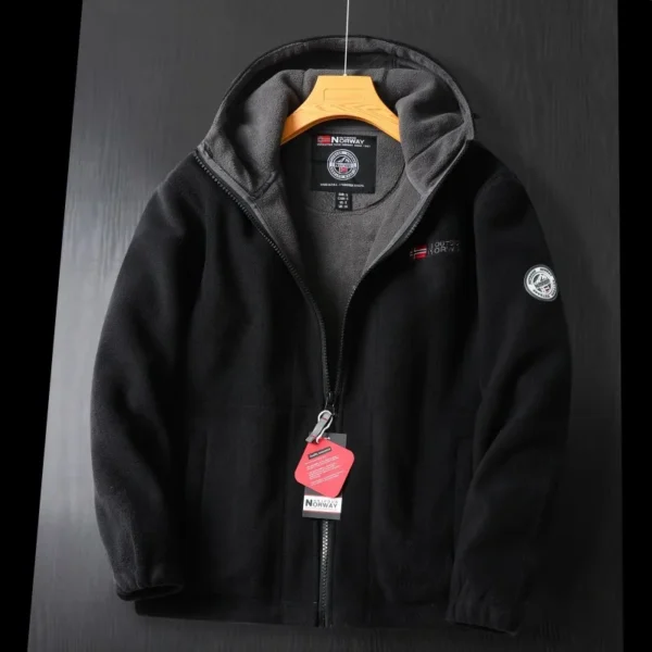 2024 Brand Winter Fleece Jacket Men's Casual Thickened Wool Jacket high quality Design Warm Fashion Hooded Coat Outdoor Ski Suit