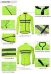 WOSAWE Men Cycling Windbreaker MTB Bicycle Long Sleeve Coat Water Resistant Outdoor Sport Jersey Bike Jacket Cycling Clothing