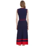 CHCH Women's Dress 2024 New Sleeveless Knitted Long Dress Simple navy blue Business Women's Wear