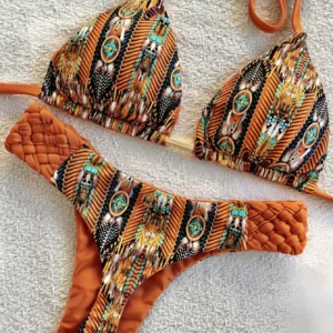 RUOTONSEPT Print Halter Mini Thong High Cut Bikini Female Swimsuit Women Swimwear Two-pieces Bikini set Bather Bathing Suit Swim