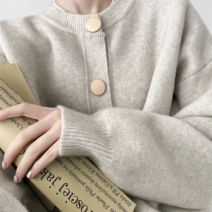 AOSSVIAO Women Cardigans Sweater O-neck Autumn Winter Knitted Loose Cardigans Solid Single Breasted Womens Sweaters