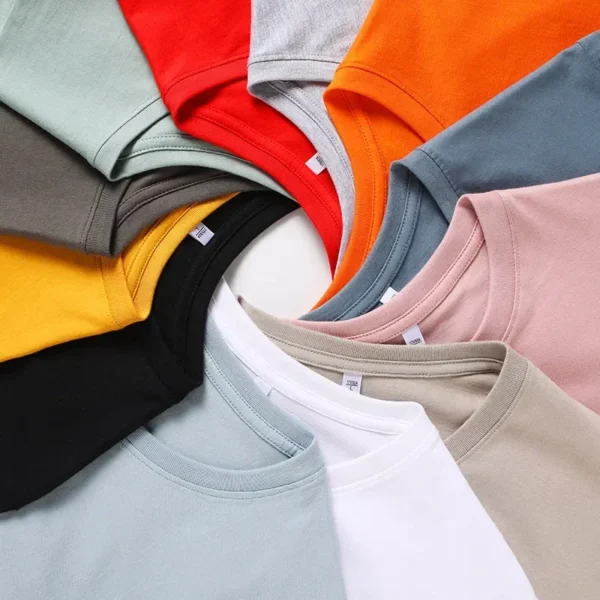 12 Color Oversized Heavyweight T Shirt for Men Summer Short Sleeve Tee 100% Cotton Plain Top Casual Men's Clothing