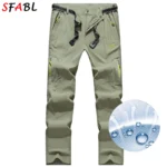 SFABL 5XL Summer Quick Dry Hiking Pants Men Stretch Waterproof Tactical Pants Zipper Pockets Trousers Lightweight Fishing Pants