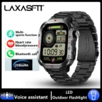 LAXASFIT New Military Smart Watch Men Outdoor Sports Fitness Tracker Health Monitor 2.19 inch Bluetooth Talk Smart Watch