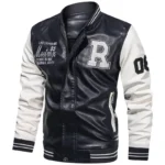 Spring and Autumn Men's Motorcycle Suit Leather jacket Color blocking American baseball collar pilot casual PU leather jacket