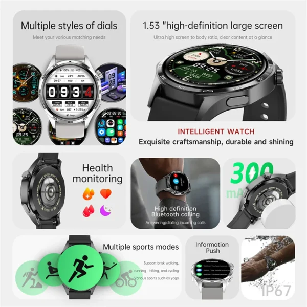 GT5 PRO Smart Watch Men Watch 5 Pro AMOLED HD Screen Bluetooth Call GPS Trajectory NFC Heart Rate Compass SmartWatches 2025 New