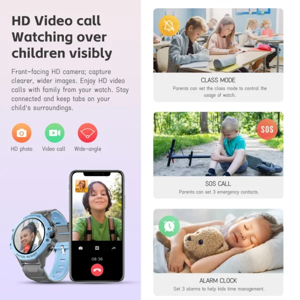 Smart Watch Kids 4G GPS WIFI Location SOS Video Call Remote Monitor IP67 Waterproof Smart Phone Watch Smartwatch Children Gifts