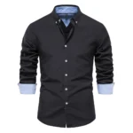 AIOPESON New Spring Cotton Blend Men's Oxford Shirt Long Sleeve Button Down Social Buinesss Casual Shirts for Men