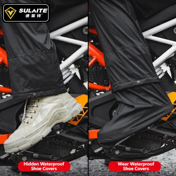SULAITE Rain Suit Motorcycle Rain Gear Suit for Men & Women Jackets & Pants Reflective Waterproof Breathable Rainsuit