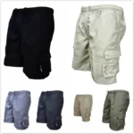 Foreign Trade Cargo Shorts Men's Thin Summer Men's Multi-flap Pocket Pants Xinjiang Cotton Outdoor Casual Sports Shorts Beach...