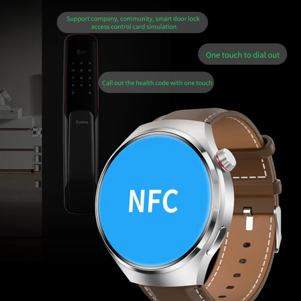 GT4 Pro Health Smart Watch Men 360*360 AMOLED Screen NFC GPS Tracker Compass BT call Blood oxygen IP68 Sport Smartwatch 2025New