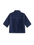 2025 Women's Fashion Flip Pocket Decoration Short Flip Collar Slim fit denim Top + Asymmetric Denim Skirt 2 Piece Set