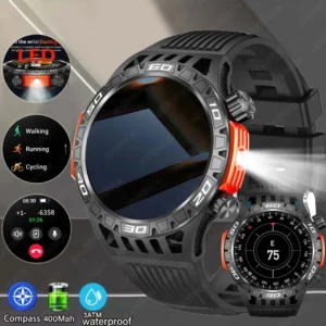 For Huawei New With LED Flashlight Smart Watch Men 360*360 HD Display 450 mAh Heart Rate Sports Health Bluetooth Call SmartWatch