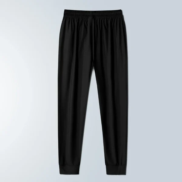 2024 New Ice Silk Pants for Men's Summer Thin Casual Pants for Men's Breathable Tight Feet Loose, High Elastic, Quick Drying Air