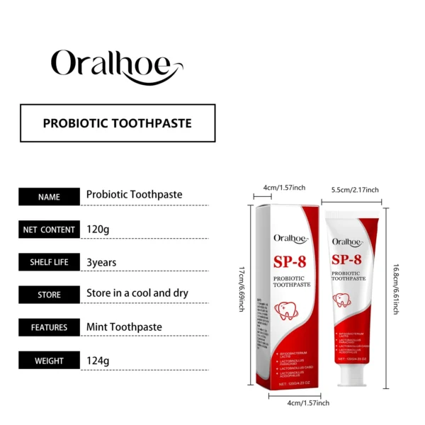 SP-8 Probiotic Toothpaste – Fresh Breath & Deep Cleaning Oral Care