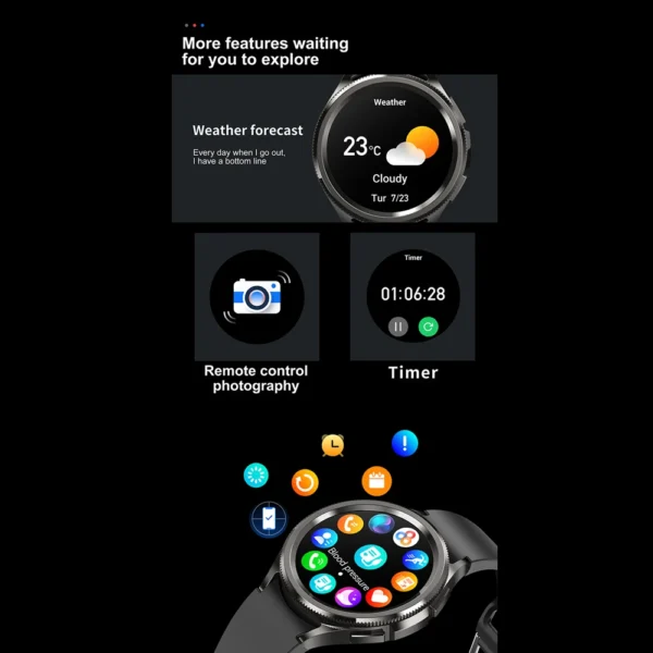 2025 New For Samsung Galaxy Watch 6 Smartwatch AMOLED Always On Display Bluetooth Call GPS NFC Smart Watch Men Android IOS