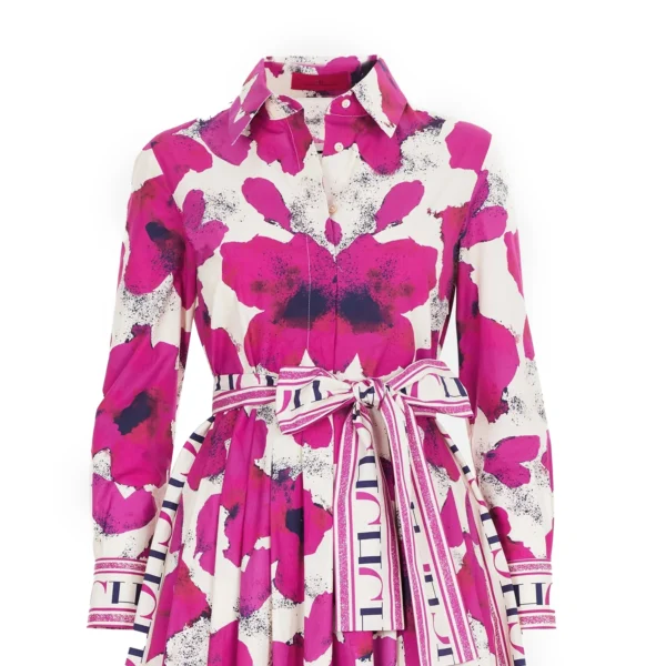 CHCH Women's Dress New Long sleeved Shirt Long Skirt Flower Print Party Dress