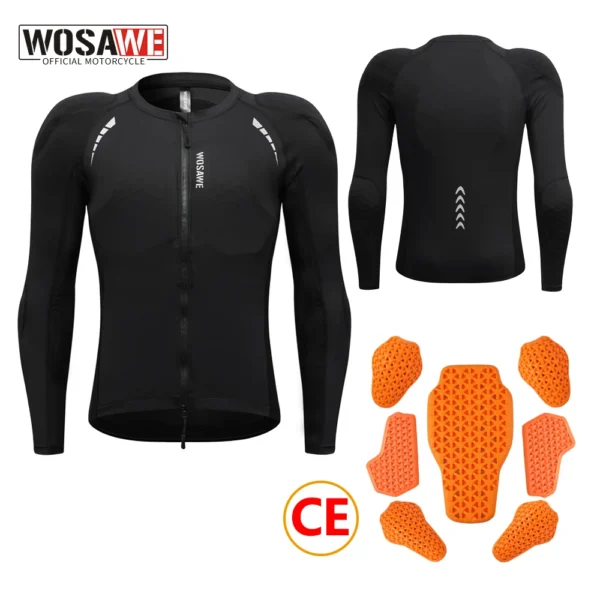 WOSAWE Motorcycle Jacket Full Body Armor Protection Jackets Motocross Racing Clothing Moto Riding Protectors CE Certification