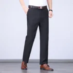Men's spring and summer new style suit pants with trendy drape, wide legs, loose straight leg, solid color casual suit pants