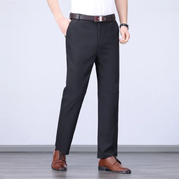 Men's spring and summer new style suit pants with trendy drape, wide legs, loose straight leg, solid color casual suit pants