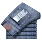 Wthinlee New Business Men's Jeans Casual Straight Stretch Fashion Classic Blue Black Work Denim Trousers Male Brand Clothing