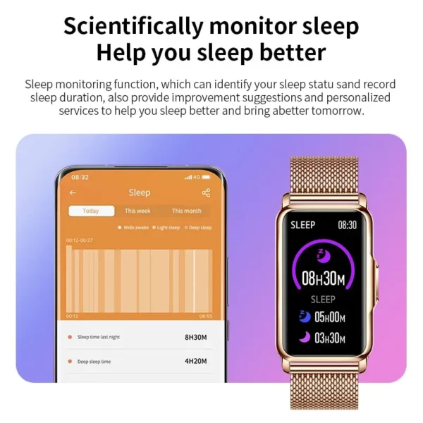 Classic Smart Bracelet Ladies Smart Watch Men Heart Rate Blood Oxygen Waterproof Sports Smart Strap Women Watch For Android IOS