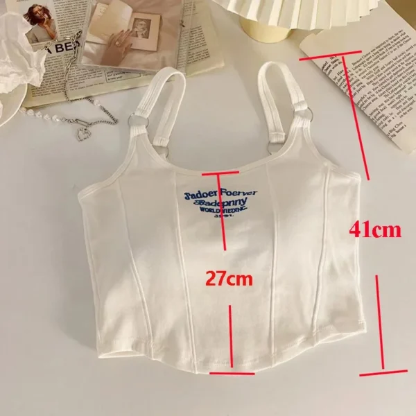 1pc Letter Print Cotton Women Small Breast Bras Hot Girls Wear Casual Slim Underwear Padded Camisole Top
