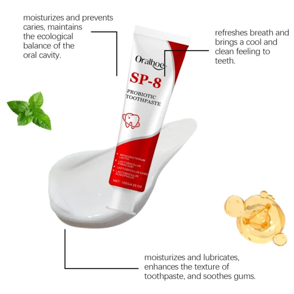 SP-8 Probiotic Toothpaste – Fresh Breath & Deep Cleaning Oral Care