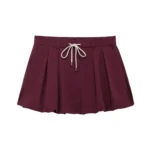 UNIZERA 2024 Autumn New Product Fashion Casual Women's Zipper Pocket Decoration Jacket Coat Lantern Mini Skirt Set