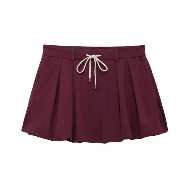 UNIZERA 2024 Autumn New Product Fashion Casual Women's Zipper Pocket Decoration Jacket Coat Lantern Mini Skirt Set