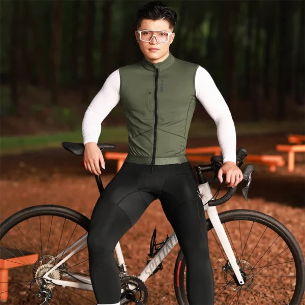 WOSAWE Thermal Winter Cycling Vest Windproof Bike Jacket Sleeveless Windbreaker Back Pockets for Men and Women