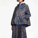 CHCH Women Print Midi Clothing Hooded Jackets Casual Long Sleeve Outwear Thin Coats Zipper Windbreaker Female Top