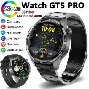 GPS NFC Smartwatch Men 360*360 AMOLED HD Screen Bluetooth Call Waterproof Men Smart Watch 2025 New For Huawei Watch 5 PRO