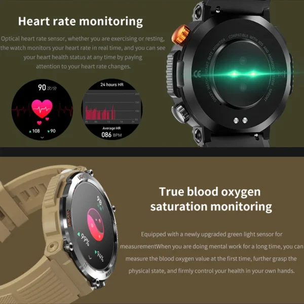 Men's Smart Watch 360 * 360 HD Touch Screen Sports Waterproof Smartwatch Health Monitoring Bluetooth Call Smart Watches
