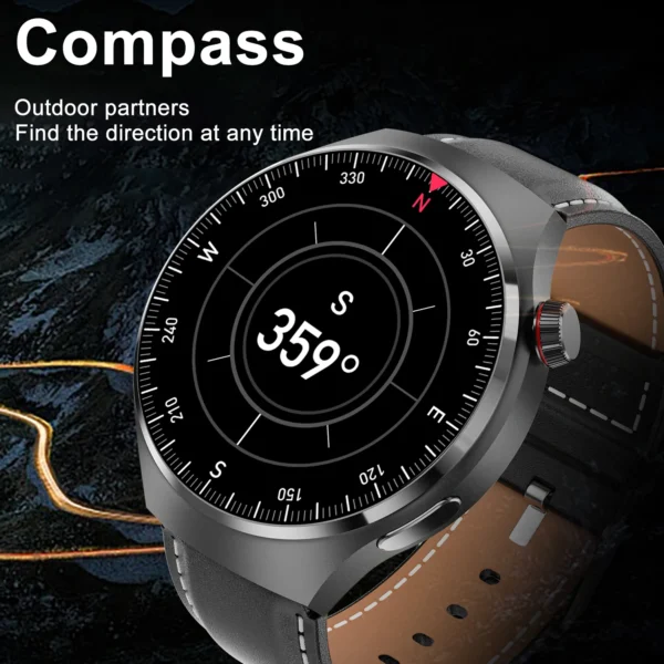 GT4 Pro Health Smart Watch Men 360*360 AMOLED Screen NFC GPS Tracker Compass BT call Blood oxygen IP68 Sport Smartwatch 2025New