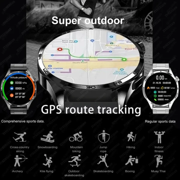For HUAWEI IOS Outdoor Sport GPS Smart Watch Men 1.53-inch HD AMOLED Screen IP68 Waterproof Bluetooth Call NFC Smartwatch 2025