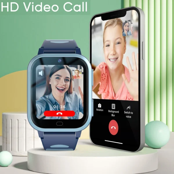 ROM 8GB 4G Kids Smart Watch GPS WiFi Position Video Call Phone Sound Recording Children Smartwatch Call Back Monitor Alarm Clock
