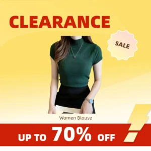 Clearance_Fashion Woman Blouses Short Sleeve Summer Tops Blouse Women Turtleneck Knitted Blouse Shirt Women Tops Blouses_Continu