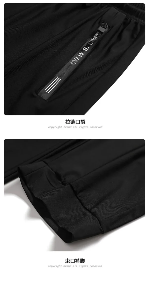 2024 New Ice Silk Pants for Men's Summer Thin Casual Pants for Men's Breathable Tight Feet Loose, High Elastic, Quick Drying Air
