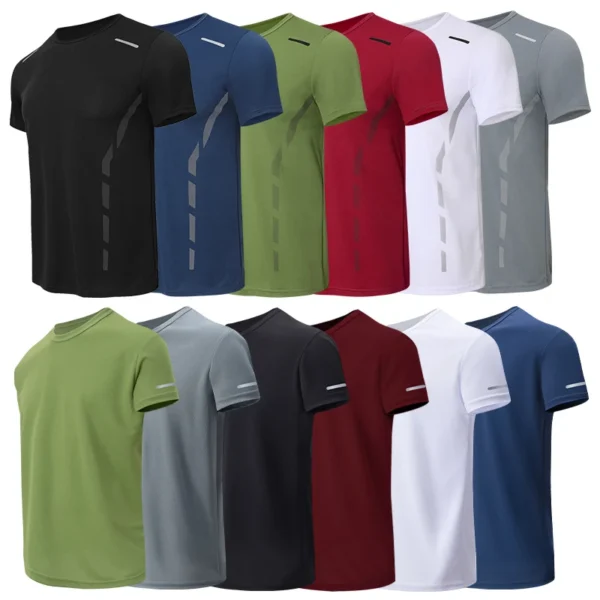 4/1/2 Pack Men's Gradient Quick-drying Sportswear Teenagers Leisure Joker Short-sleeved Multi-size Mixed-color Running Fitness T