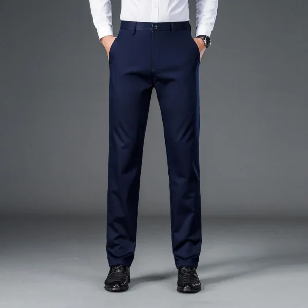 Male Pants Stretch Solid Black Smart Casual Men's Trousers Office Quick Dry Suit Pants New Spring Autumn Korean Straight Pants