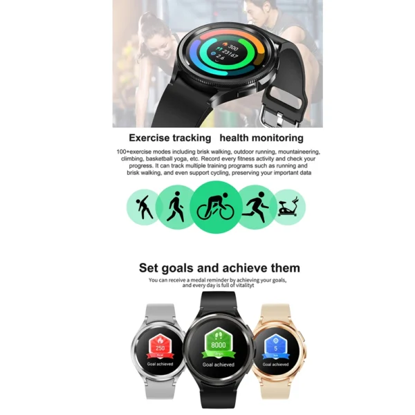 2025 New For Samsung Galaxy Watch 6 Smartwatch AMOLED Always On Display Bluetooth Call GPS NFC Smart Watch Men Android IOS